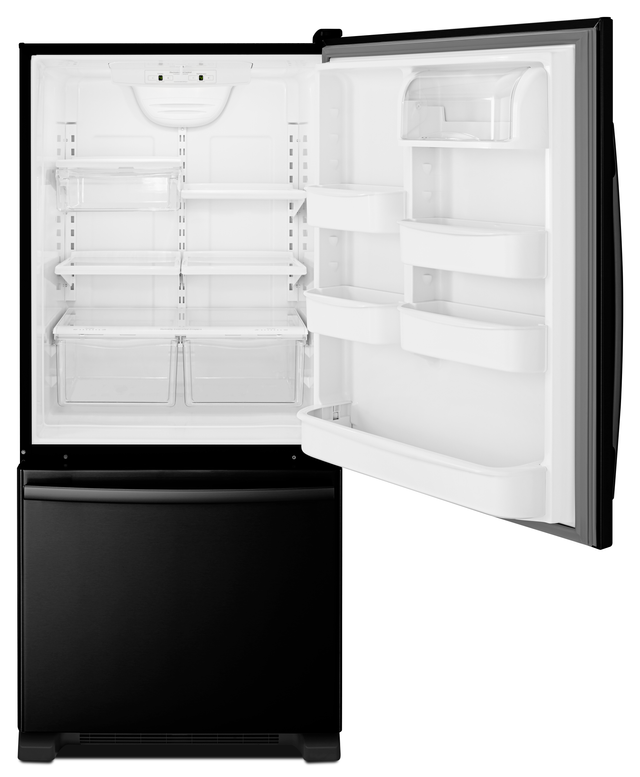 Amana® 18.7 Cu. Ft. Black Bottom Freezer Refrigerator 2