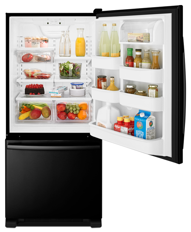 Amana® 18.7 Cu. Ft. Black Bottom Freezer Refrigerator 4