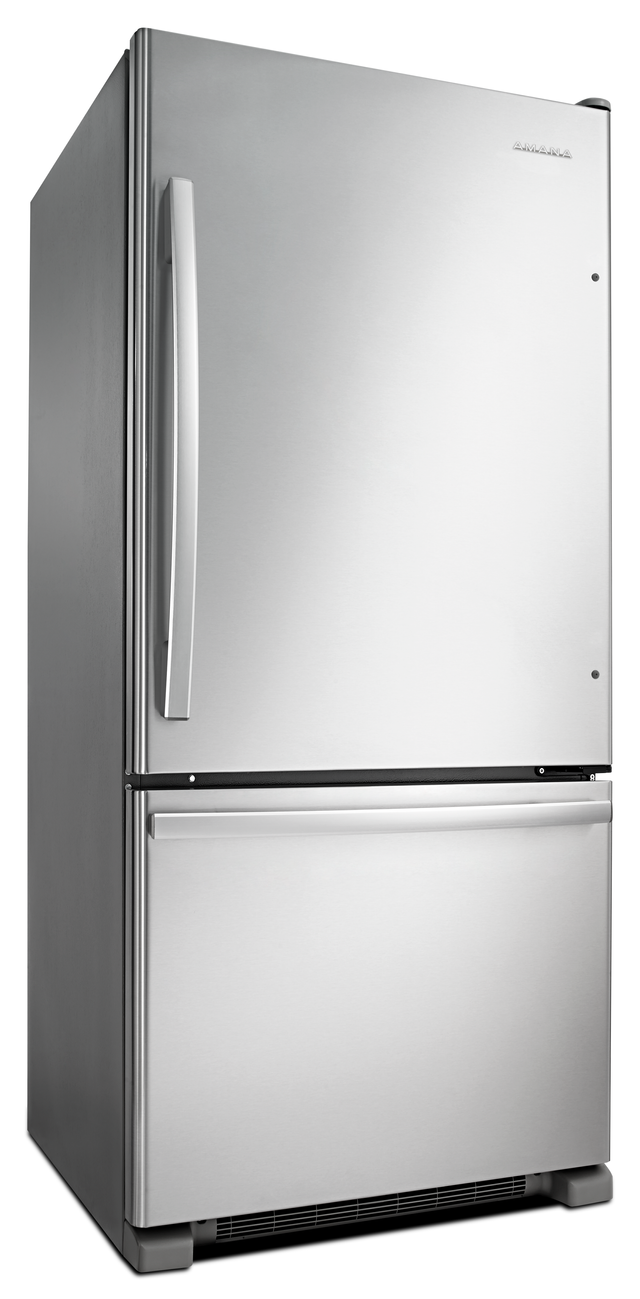 Amana® 18.7 Cu. Ft. Stainless Steel Bottom Freezer Refrigerator 1