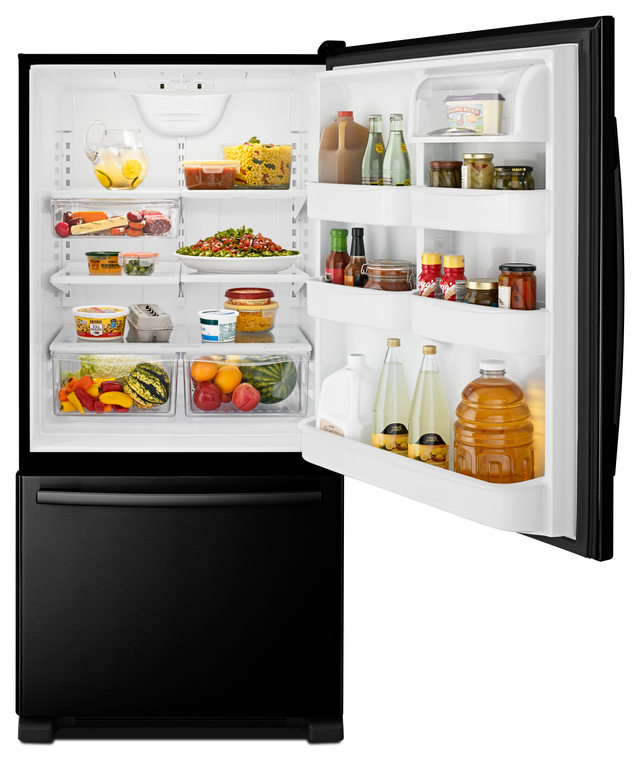 Amana® 22.1 Cu. Ft. Black Bottom Freezer Refrigerator 4