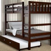 Donco Trading Company Twin Over Twin Bunk Bed With Trundle Bed-0
