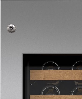 Sub-Zero® 30" Stainless Steel Wine Storage Door Panel with Tubular Handle and Lock - Left Hinge 0