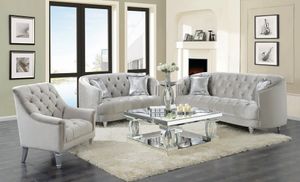 Coaster® Avonlea 3-Piece Grey Living Room Set