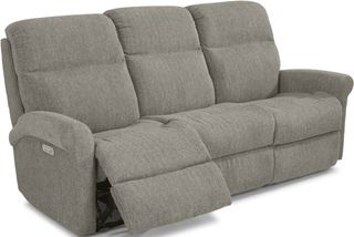 Flexsteel® Davis Dove Power Reclining Sofa with Power Headrests