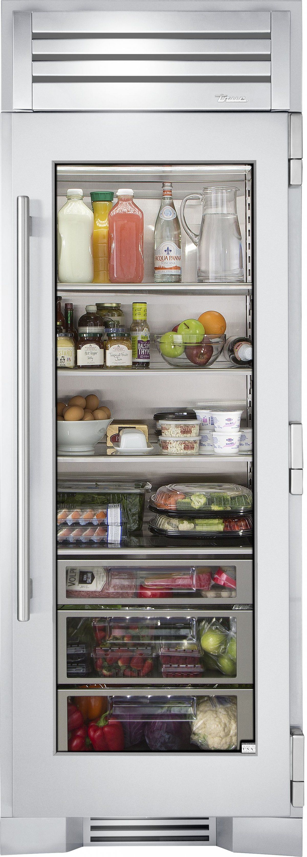True® 19.7 Cu. Ft. Stainless Glass Door Refrigerator Column