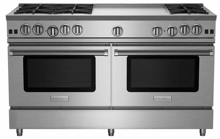 BlueStar® RNB Series 59.88" Stainless Steel Pro Style Liquid Propane Gas Range with 24" Griddle