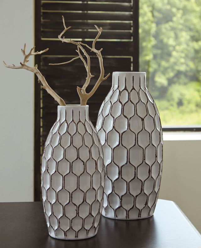 Signature Design by Ashley® Dionna White Vase Set-1
