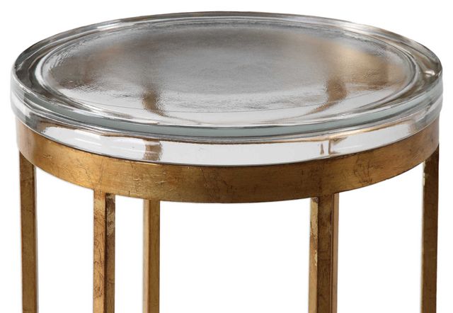Uttermost® Allura Antiqued Gold Leaf Accent Table 1