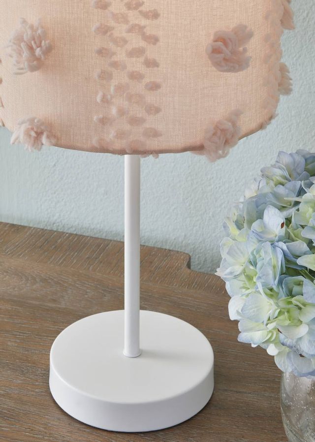 Signature Design by Ashley® Kaelene Pink/White Metal Table Lamp-1
