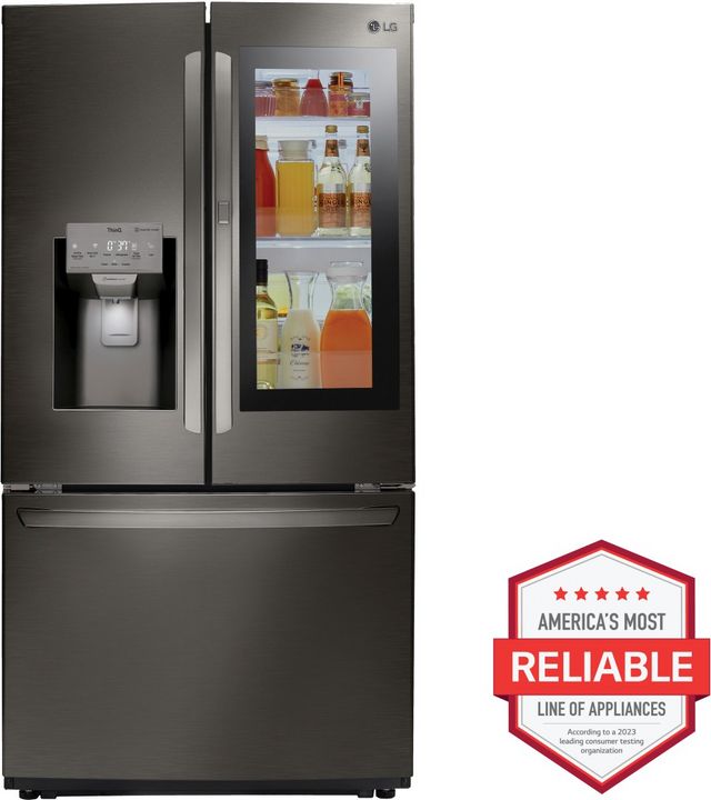 LG 21.9 Cu. Ft. PrintProof™ Black Stainless Steel Counter Depth French Door Refrigerator-1