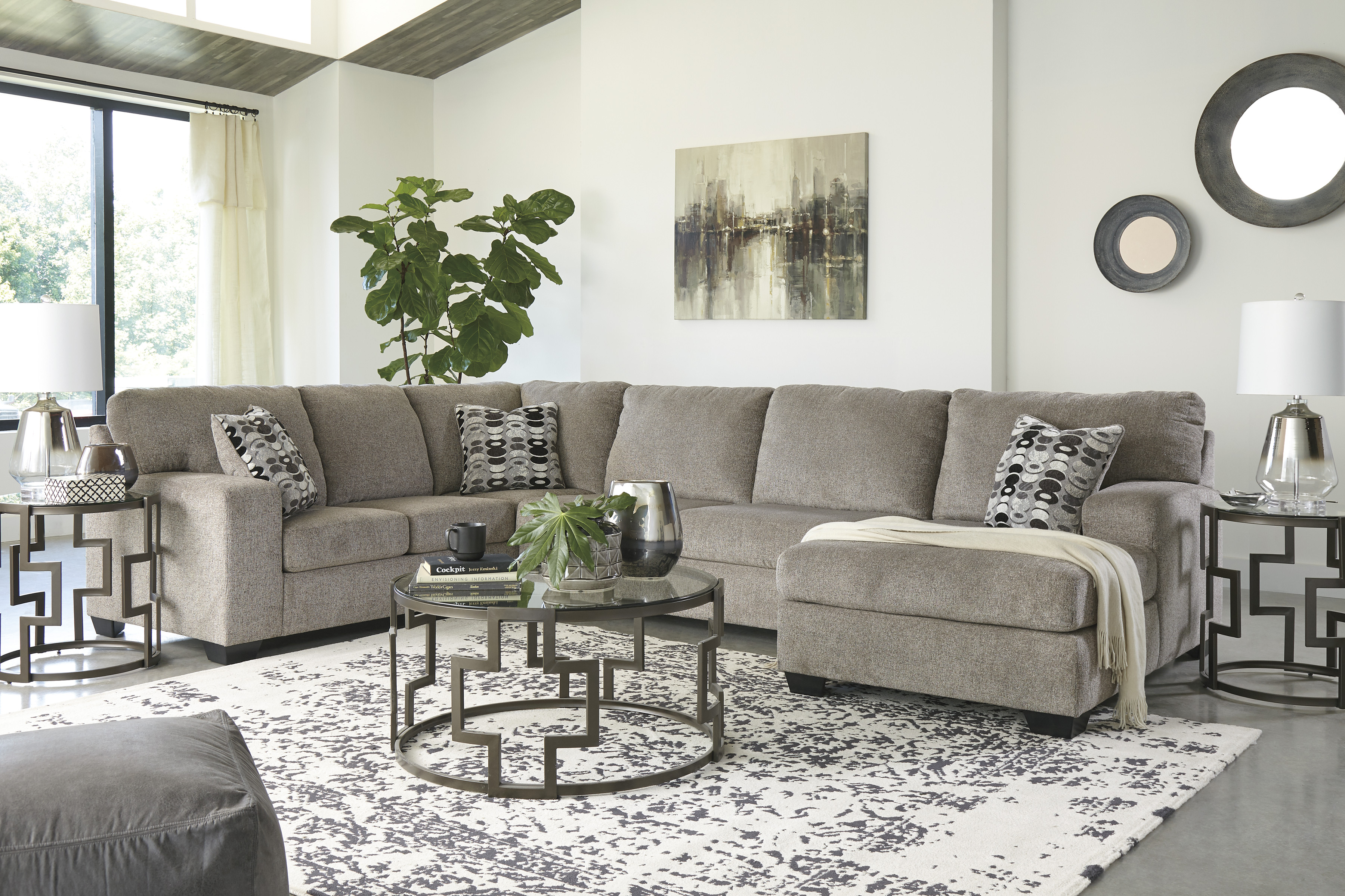 Signature Design By Ashley® Ballinasloe 3-Piece Platinum Sectional With ...