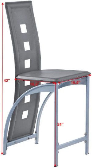 Crown Mark Echo Grey Counter Dining Chair-2