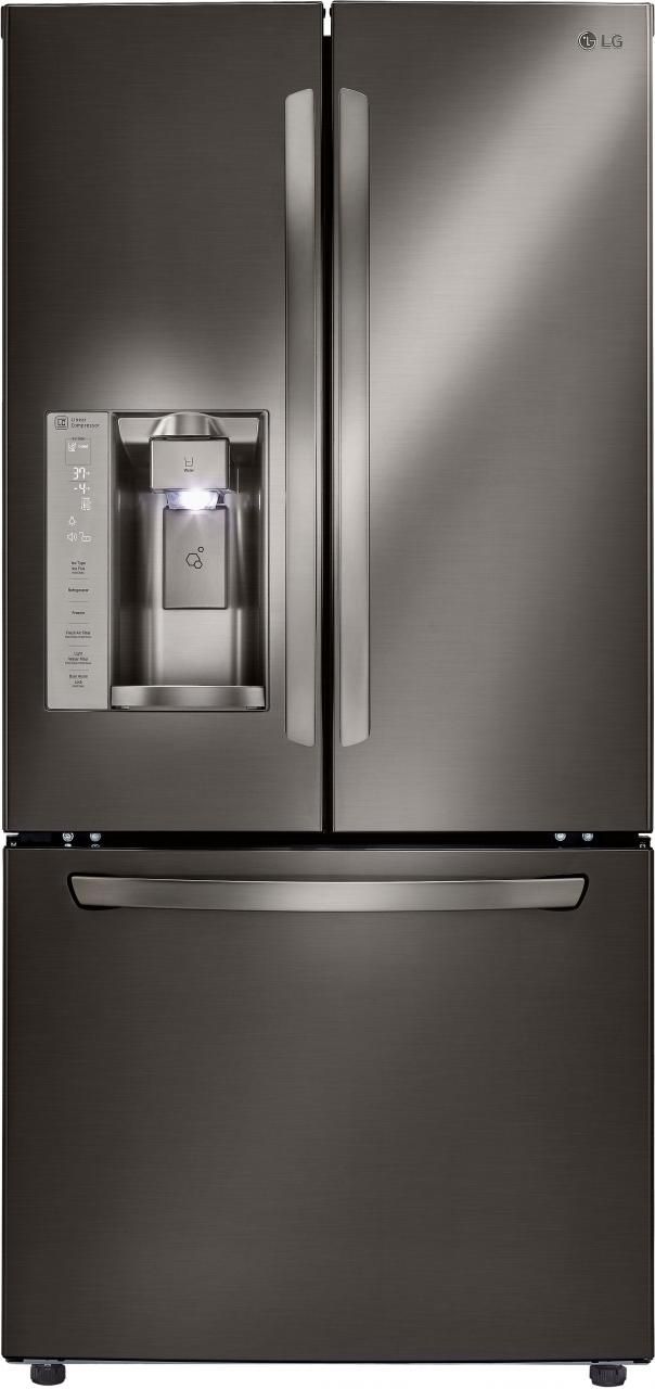 Réfrigérateur à portes françaises de 33 po LG® de 24,2 pi³ - Acier inoxydable noir