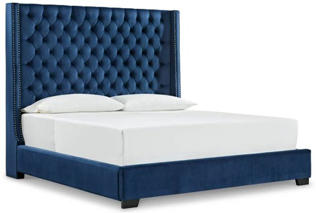 Signature Design by Ashley® Coralayne 5-Piece Blue King Upholstered Bed Set-1