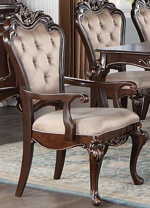New Classic® Home Furnishings Constantine Dark Walnut/Gray Dining Arm Chair
