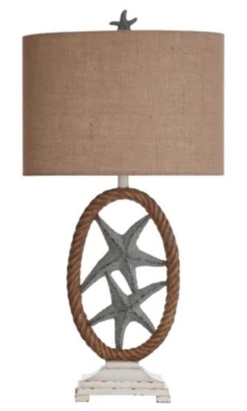 Stylecraft Beige Coastal Rope and Starfish Moulded Table Lamp | Brownie ...