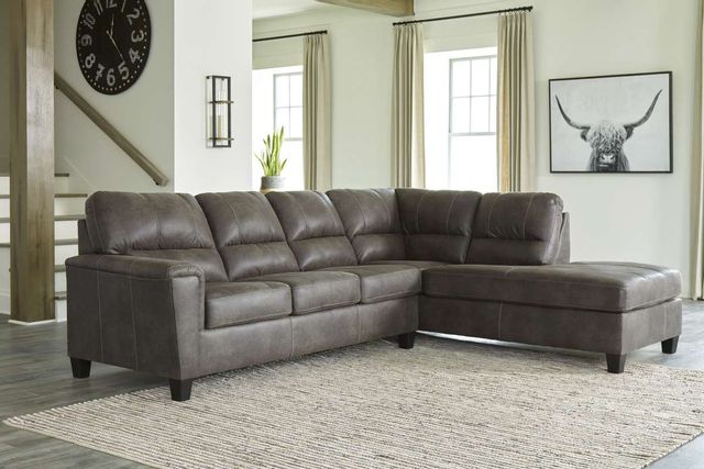 Signature Design by Ashley® Navi Smoke 2-Piece Sleeper Sectional with Chaise 5