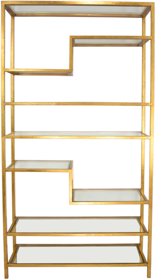 Zeugma Imports Gold Leaf Bookcase Shelf