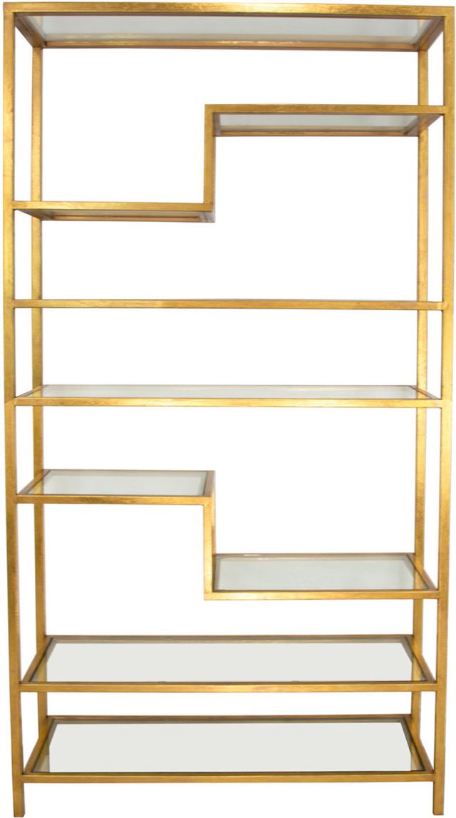 Zeugma Imports Gold Leaf Bookcase Shelf-0
