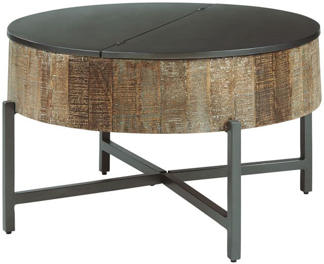 round industrial bohemian cocktail table