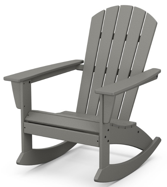 POLYWOOD Nautical Slate Grey Adirondack Rocking Chair Roby S   Ac6f2992 97c4 48c0 B50b 4558a01b0840 