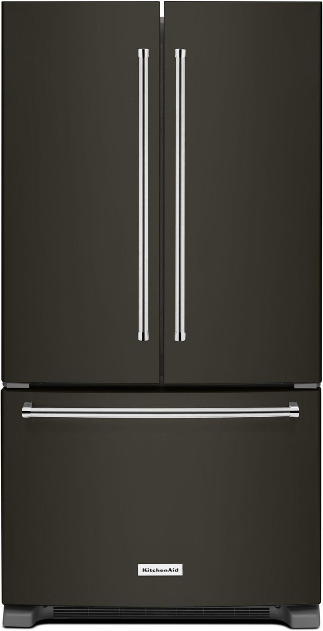 KitchenAid® 20 Cu. Ft. Black Stainless Steel with PrintShield™ Finish Counter Depth French Door Refrigerator