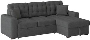 Homelegance® McCafferty 2-Piece Dark Gray Sectional with Pull-out Bed and Hidden Storage