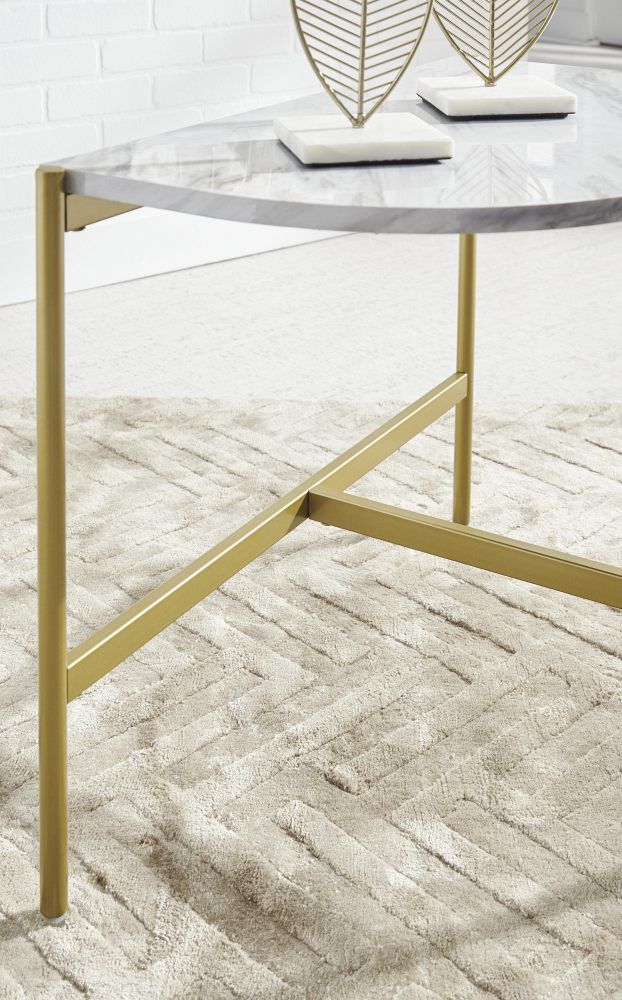 Signature Design by Ashley® Wynora White/Gold Chairside End Table 5
