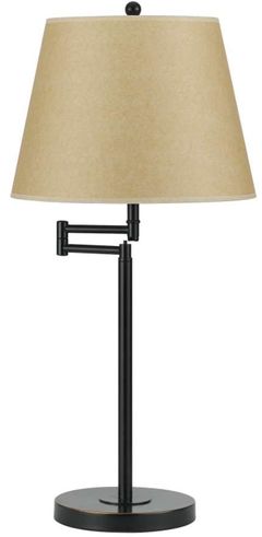 Cal® Lighting & Accessories Andros Dark Bronze/Tan Swing Arm Table Lamp