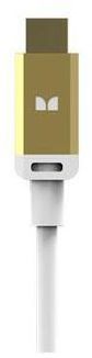 Monster® 3' Mobile High Performance USB A 2.0/Micro USB B Cable-White/Gold 2