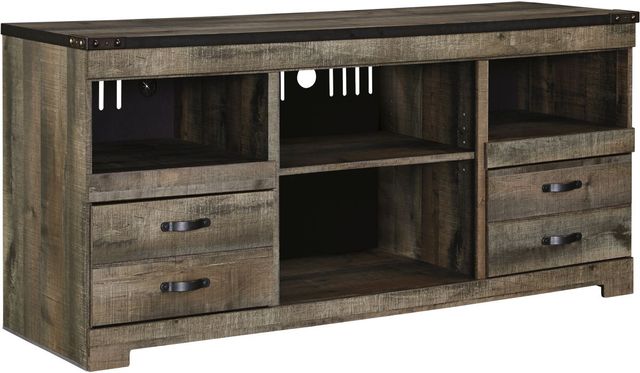 Signature Design by Ashley® Trinell 4-Piece Brown Entertainment Center with Glass Shelves-1