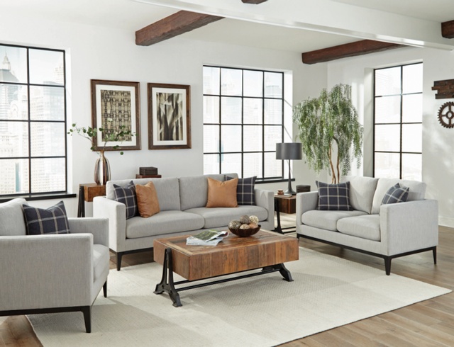 Coaster® Apperson 3-Piece Light Grey Living Room Set-0