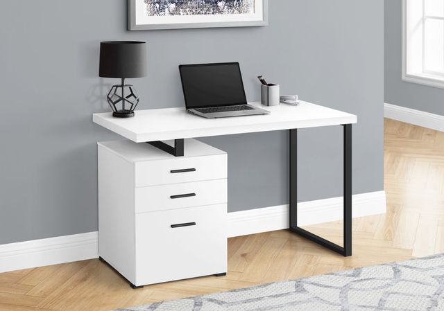 Computer Desk, Home Office, Corner, Left, Right Set-Up, Storage Drawers,  80L, L Shape, Work, Laptop, Metal, Laminate, Black, Grey, Contemporary,  Modern, Big Sandy Superstore