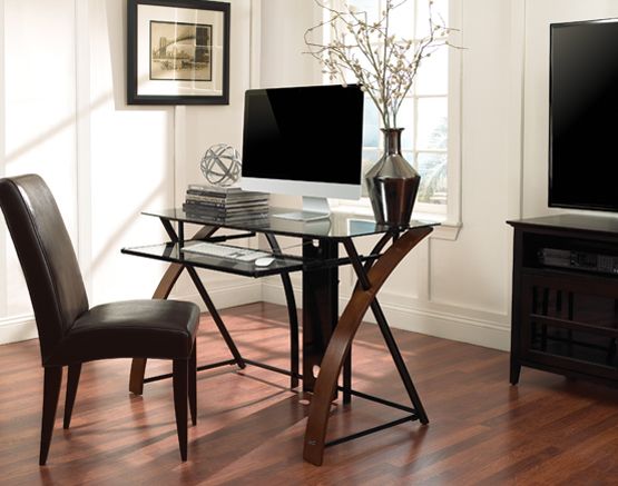 Bell'O® Computer Desk with Curved Wood Sides 3