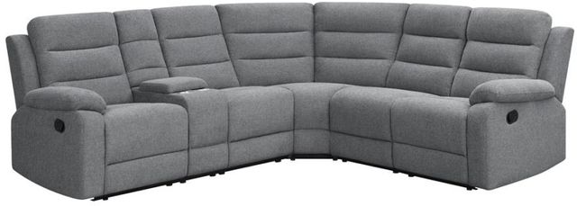 Coaster® David 3-piece Smoke Upholstered Motion Sectional with Pillow Arms 