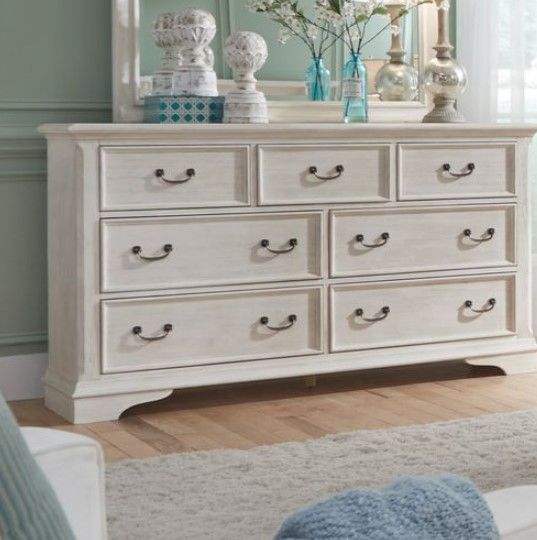 Liberty Bayside Antique White 7 Drawer Dresser-0