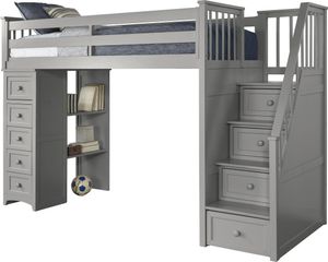 Hillsdale Furniture Schoolhouse Gray Twin Loft with Chest End