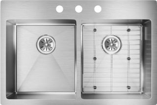 Elkay® Crosstown Stainless Steel Equal Double Bowl Dual Mount Kitchen Sink Kit