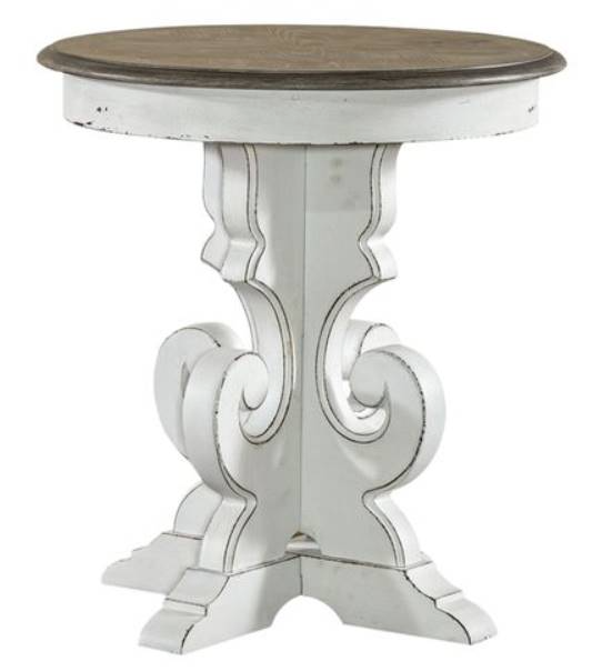 Antique white deals round end table