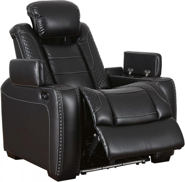 Signature Design by Ashley® Party Time Midnight Powder Recliner with Adjustable Headrest 1