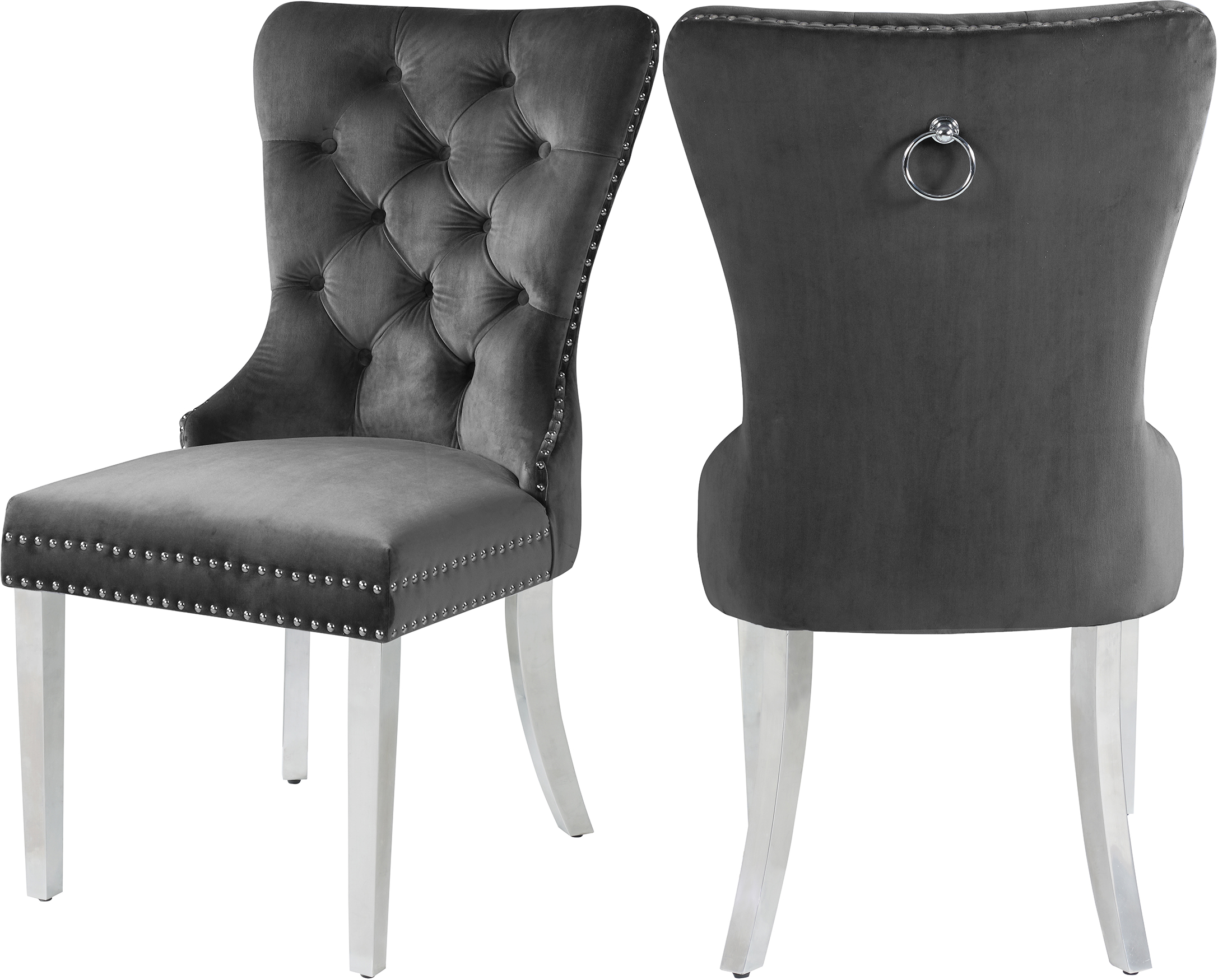 meridian furniture nikki velvet dining chair