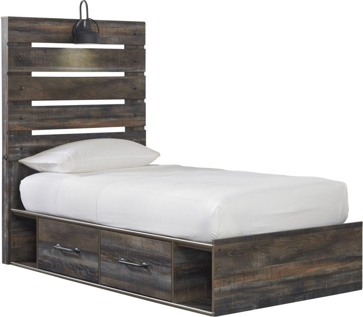 Signature Design by Ashley® Drystan Brown Twin Panel Bed with 4 Storage Drawers