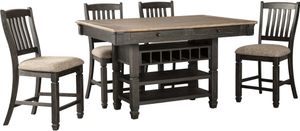 Signature Design by Ashley® Tyler Creek 5-Piece Black/Gray Counter Height Dining Table Set