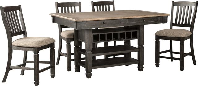 Signature Design by Ashley® Tyler Creek 5-Piece Black and Gray Counter Height Dining Table Set  0