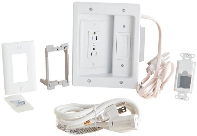 Sanus® White In-Wall TV Power and Cable Management Kit 2