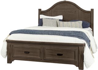 Vaughan-Bassett Bungalow Folkstone Queen Arch Bed with Footboard Storage