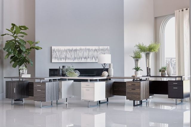 Coaster® Lawtey White Gloss Office Desk 7