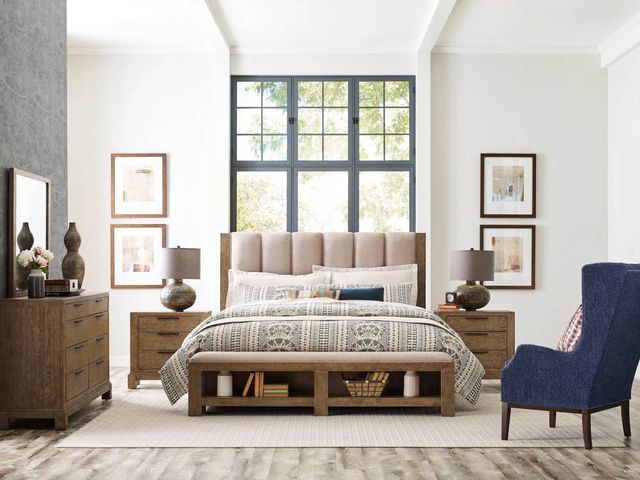 American Drew® Meadowood Oak Queen Upholstered Bed-1