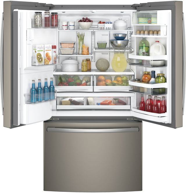 GE Profile™ 22.1 Cu. Ft. Slate Counter Depth French Door Refrigerator-3