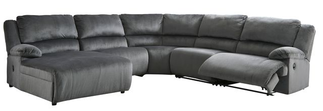 Signature Design by Ashley® Clonmel 5-Piece Charcoal Reclining Sectional with Armless Recliners-0
